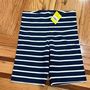 Primary kids  Navy & White Striped Knit Bike Shorts size 10